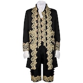 Недорогие Наряды-Ретро Средневековый Эпоха возрождения Пальто Брюки Инвентарь Принц барин Вышивка Вышивка Маскарадный костюм Муж. Королевский Карнавал Маскарад Для вечеринок Венецианский карнавал Взрослые