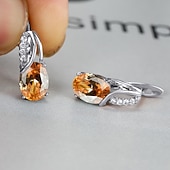 levne Náušnice-Dámské Zirkon Náušnice Klasika Drahocenný stylové Jednoduchý Náušnice Šperky Platinové barevné / Platinová olivově zelená / Platinová bílá Pro Svatební Párty 1 pár