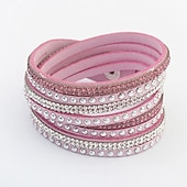 billige Armbånd og armringer-Dame Vintage Armbånd Vevet Armband Retro Mote Veving Mote Enkel Elegant Ferie Lær Armbånd Smykker Svart / Hvit / Rosa Til Fest &amp; Aften Gave Ferie Bursdag Festival