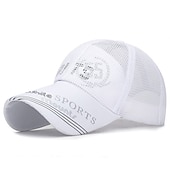 お買い得  メンズ ベースボールキャップ-男性用 ベースボールキャップ 日よけ帽 スポーツキャップ ブラック ホワイト ポリエステル ロングバイザーブリム トラベル リフレッシング ビーチスタイル アウトドア バケーション レタープリント 調整可能