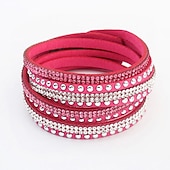billige Armbånd og armringer-Dame Vintage Armbånd Vevet Armband Retro Mote Veving Mote Enkel Elegant Ferie Lær Armbånd Smykker Svart / Hvit / Rosa Til Fest &amp; Aften Gave Ferie Bursdag Festival