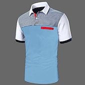 cheap Men&#039;s Classic Polo-Men&#039;s Button Up Polos Cotton Polo Shirt Casual Holiday Lapel Short Sleeve Fashion Basic Color Block Classic Summer Regular Fit White Yellow Burgundy Dark Navy Blue Button Up Polos