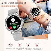 billiga Smarta klockor-696 NX19 Smart klocka 1.3 tum Smart Klocka Blåtand Stegräknare Samtalspåminnelse Sleeptracker Kompatibel med Android iOS Dam Handsfreesamtal Meddelandepåminnelse Anpassad urval IP68 43mm klockfodral