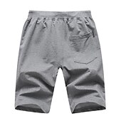 cheap Casual Shorts-Men&#039;s Sweat Shorts Shorts Summer Shorts Beach Shorts Drawstring Elastic Waist Straight Leg Plain Comfort Breathable Short Casual Daily Holiday Cotton Blend Sports Fashion ArmyGreen Black