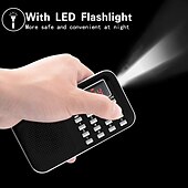 رخيصةأون مشغل MP3-مكبر صوت وسائط راديو رقمي محمول am fm مشغل موسيقى mp3 يدعم بطاقة tf / قرص USB مع شاشة عرض LED ووظيفة مصباح يدوي في حالات الطوارئ