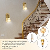 abordables Chandeliers Muraux-laiton salle de bain applique e27 rétro éclairage mural éclairage intérieur vintage or applique murale 2 pièces tournant applique e27 applique murale intérieur métal pour galerie restaurant café