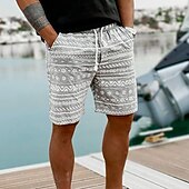 baratos Impressão Geométrica-Homens Gráfico Estampa Geométrica Calção Shorts de verão Shorts de praia Cintura Média Roupa de rua Havaiana Designer Casual Diário Feriado Cintura elástica Impressão 3D Com Cordão Designer Roupa