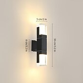 preiswerte Außenwandleuchten-LED-Sensor-Wandleuchte, Wandleuchte für den Außenbereich, Wandleuchten aus schwarzem Metall, Up-Down-Wandleuchten, Wandlaterne aus Aluminium, wasserdichte IP65-Scheinwerfer, Nachtlampen für Veranda, Terrasse, Garten, 85–265 V