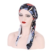 levne Klobouky-ženy tištěné předvázaný šátek elastický muslimský ženský turban měkký klobouk vypadávání vlasů pokrývka hlavy zábal pokrývka hlavy napínací šátek