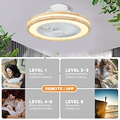 cheap Ceiling Fan Lights-LED Ceiling Fans with lights Dimmable with Remote Contral 20&quot; Flush Mount Ceiling Lamp Acrylic Lampshade Chandelier Bedroom Living Room 110-240V