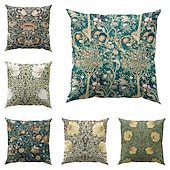 billige blomster- og plantestil-4.0 stk Polyester Putecover, Trykt mønster Enkel Fritid Kvadrat Tradisjonell Klassisk