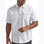 economico camicia da uomo con bottoni-Per uomo Camicia Camicia Estiva Camicia casual Camicia con Bottoni Nero Bianco Verde Manica Corta Semplice Bavero Vacanza Streetwear Base Abbigliamento Moda Tempo libero