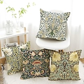 billige blomster- og plantestil-4.0 stk Polyester Putecover, Trykt mønster Enkel Fritid Kvadrat Tradisjonell Klassisk