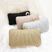 cheap Clutches &amp; Evening Bags-Elegant Gold Glitter Evening Clutch Bag with Rhinestone Ring Handle – Women&#039;s Party, Wedding, and Formal Event Accessory