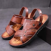 billiga Avslappnade sandaler-Herr Sandaler Inneskor Komfortsandaler Promenad Ledigt Strandstil Dagligen Strand PVC Vattentät Andningsfunktion Bekväm Loafers Gul Brun Sommar