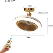 voordelige Plafondventilatorverlichting-plafondventilator met lichtafstandsbediening 30w 10 inch hangende lighe ingesloten plafondventilator dimbaar 3 lichte kleur, 3 snelheden led laag profiel inbouw plafondventilator voor keuken 85-265v