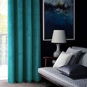 preiswerte Blackout -Vorhang-Verdunkelungsvorhang, Samt, Bauernhaus-Optik, Ösen, IKEA-Serie, Vorhangpaneele für Wohnzimmer, Schlafzimmer, Tür, Küche, Fensterbehandlungen, wärmeisoliert, Raumverdunkelung