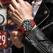 voordelige Quartz-horloges-POEDAGAR Luxe Mannen Polshorloge Sport Chronograaf Silicone Strap Mannen Horloges Waterdicht Luminieuze Datum Heren Quartz Horloge