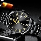 cheap Quartz Watches-Fashion Mens Watches Luxury Calendar Date Quartz Clock Big Dial Men Business Stainless Steel Mesh Belt Watch Relojes Masculino