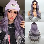 economico Parrucche trendy sintetiche-barbiecore parrucche da film parrucca bionda ombre parrucca ondulata lunga per le donne parrucche ondulate della parte centrale parrucche sintetiche resistenti al calore