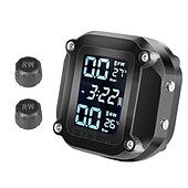 abordables Accesorios para motos y ATV-Sistema de alarma de monitoreo de temperatura de neumáticos de presión de neumáticos de motor tpms de motocicleta con 2 sensores externos
