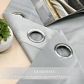 preiswerte Blackout -Vorhang-Verdunkelungsvorhang, Samt, Bauernhaus-Optik, Ösen, IKEA-Serie, Vorhangpaneele für Wohnzimmer, Schlafzimmer, Tür, Küche, Fensterbehandlungen, wärmeisoliert, Raumverdunkelung