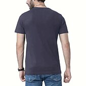 baratos Camiseta gráfica masculina-Homens Letra Estampas Abstratas Camiseta Camisetas gráficas Algodão Manga Curta Gráfico Camisa Preto Branco Azul Camiseta confortável Ao ar livre Rua Roupas de estilistas