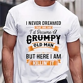 baratos Camiseta gráfica masculina-Homens Letra Estampas Abstratas Camiseta Camisetas gráficas Algodão Manga Curta Gráfico Camisa Preto Branco Azul Camiseta confortável Ao ar livre Rua Roupas de estilistas