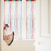 economico Tende macrame e stringa-Tende A Stringhe Sparkle Tenda Della Porta Fly Tenda Bastone Della Tenda, Tende Pannello Divisorio Porta Finestra Zanzariera Per La Decorazione Della Parete Della Porta E Della Finestra,100*200cm