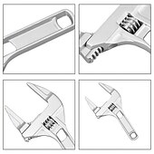 cheap Wrench-Bathroom Adjustable Wrench, 16-68mm Mini Adjustable Wrench, Small Space Multifunctional Aluminum Wrench, Bathroom Pipe Nut Removal Tool