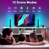 お買い得  スマートライト-RGB LEDスマートライトバーWiFi Bluetoothデスクトップ背景雰囲気ライト音楽同期TV壁コンピューターゲーム寝室ナイトライトShustar