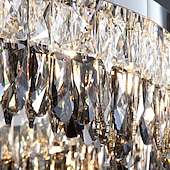 abordables Lustres-Lustre 60/80cm led cristal plafonnier cercle design design unique encastré lumières acier inoxydable led style nordique 110-240v