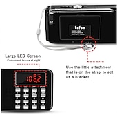 رخيصةأون مشغل MP3-مكبر صوت وسائط راديو رقمي محمول am fm مشغل موسيقى mp3 يدعم بطاقة tf / قرص USB مع شاشة عرض LED ووظيفة مصباح يدوي في حالات الطوارئ