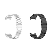 olcso Samsung óraszíjak-Óraszíj mert Samsung Galaxy Watch 7/6/5/4  40/44mm, Watch 5 Pro 45mm, Watch 6 Classic 43/47mm, Watch 4 Classic 42/46mm Rozsdamentes acél Valódi bőr Csere Szíj Fém kapocs Láncos karkötő Karszalag