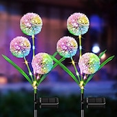abordables Éclairage paysager-lampes solaires extérieures décoratives 36leds lampes solaires de jardin avec 2 modes d&#039;éclairage 3-en-1 fleurs de pissenlit solaires ip65 lampes solaires extérieures étanches pour jardin