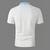 cheap Sports-Men&#039;s Button Up Polos Polo Shirt Casual Holiday Lapel Short Sleeve Fashion Basic Color Block Button Summer Regular Fit Light Sky Blue Yellow Light Green Pink Burgundy Beige Button Up Polos