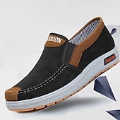 tanie Mokasyny i trzewiki męskie-męskie półbuty typu slip-on – oddychające płócienne mokasyny z antypoślizgową podeszwą do codziennego chodzenia i podróżowania