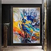 abordables Peintures Abstraites-Peinture à l'huile faite à la main toile art mural décoration abstraite moderne pour la décoration intérieure roulé sans cadre peinture non étirée