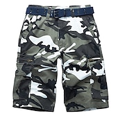 billiga Klassisk-Herr Cargo-shorts Camo Shorts Vandringsshorts Ficka Kamuflasje Komfort Andningsfunktion Utomhus Dagligen Utekväll Mode Ledigt ArmyGreen Rubinrött