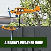 お買い得  装飾的な庭の賭け-カブ飛行機の風向計、2023年の新しい航空機風スピナー金属製の風向計風車、納屋の庭のテラスの芝生の風向計のアップグレード