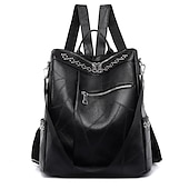 economico Zaini alla moda-zaino multifunzione in pelle da donna - borsa per il ritorno a scuola antifurto di grande capacità in marrone e nero