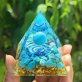 cheap Outdoor Decoration-Orgone Pyramid For Positive Energy And Amethyst Crystal Ball, With Protection From Crystals Energy Generator For Stress Reduce Healing Meditation And Wealth Attraction For Home Decoration