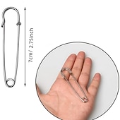 cheap Sewing &amp; Knitting &amp; Crochet-20pcs Large Safety Pins, 2.75&quot; Heavy Duty Blanket Pins Bulk Steel Spring Lock Pins Fasteners For Blankets Crafts Skirts Kilts Brooch Making