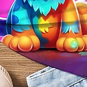 levne 3D kreslený film dívky-Dívčí 3D Grafika Komiks Kočka Tričko Košilky Krátký rukáv 3D tisk Léto Jaro Aktivní Módní Roztomilý Polyester Děti 3-12 let Venkovní Ležérní Denní Běžný