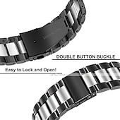 economico Cinturini per orologi Samsung-Cinturino per orologio  per Samsung Watch 3 45mm, Galaxy Wacth 46mm, Gear S3 Classic / Frontier, Gear 2 Neo Live Acciaio inossidabile Sostituzione Cinghia 22mm Lavoro Chiusura classica Polsino