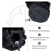 economico Code-estensione della coda di cavallo con coulisse dritta crespa resistente al calore evidenzia estensione della coda di cavallo yaki per le donne clip yaki sintetica nelle estensioni dei capelli della