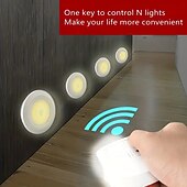 halpa Puck valot-3/6 kpl led kaapin alla oleva valo himmennettävä cob yövalo kaukosäätimellä kaappivalot vaatekaappi kaappi kaappi keittiöön