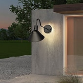 baratos luzes de parede ao ar livre-Candelabro de parede de pescoço de ganso de luz de celeiro externo/interno ip65 à prova d&#039;água montagem em parede de fazenda vintage luminária exterior preto fosco para varanda frontal, casa, garagem,
