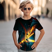 Jungen 3D Grafik T-Shirt Kurzarm 3D-Druck Frühling & Sommer Aktiv Kinder 4-12 Jahre Outdoor Täglich Normale Passform preiswerte Jungen 3D Vision & Geometrie-Jungen 3D Grafik T-Shirt Kurzarm 3D-Druck Frühling & Sommer Aktiv Kinder 4-12 Jahre Outdoor Täglich Normale Passform