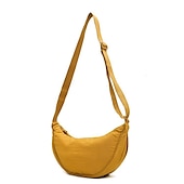 cheap Crossbody Bags-Women&#039;s Crossbody Bag Shoulder Bag Hobo Bag Nylon Daily Holiday Zipper Large Capacity Lightweight Durable Solid Color claret Lake blue Lemon Yellow